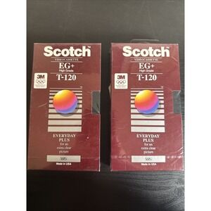 Scotch Everyday Plus High Grade T-120 Set of 2 VHS  USA Blank New Sealed